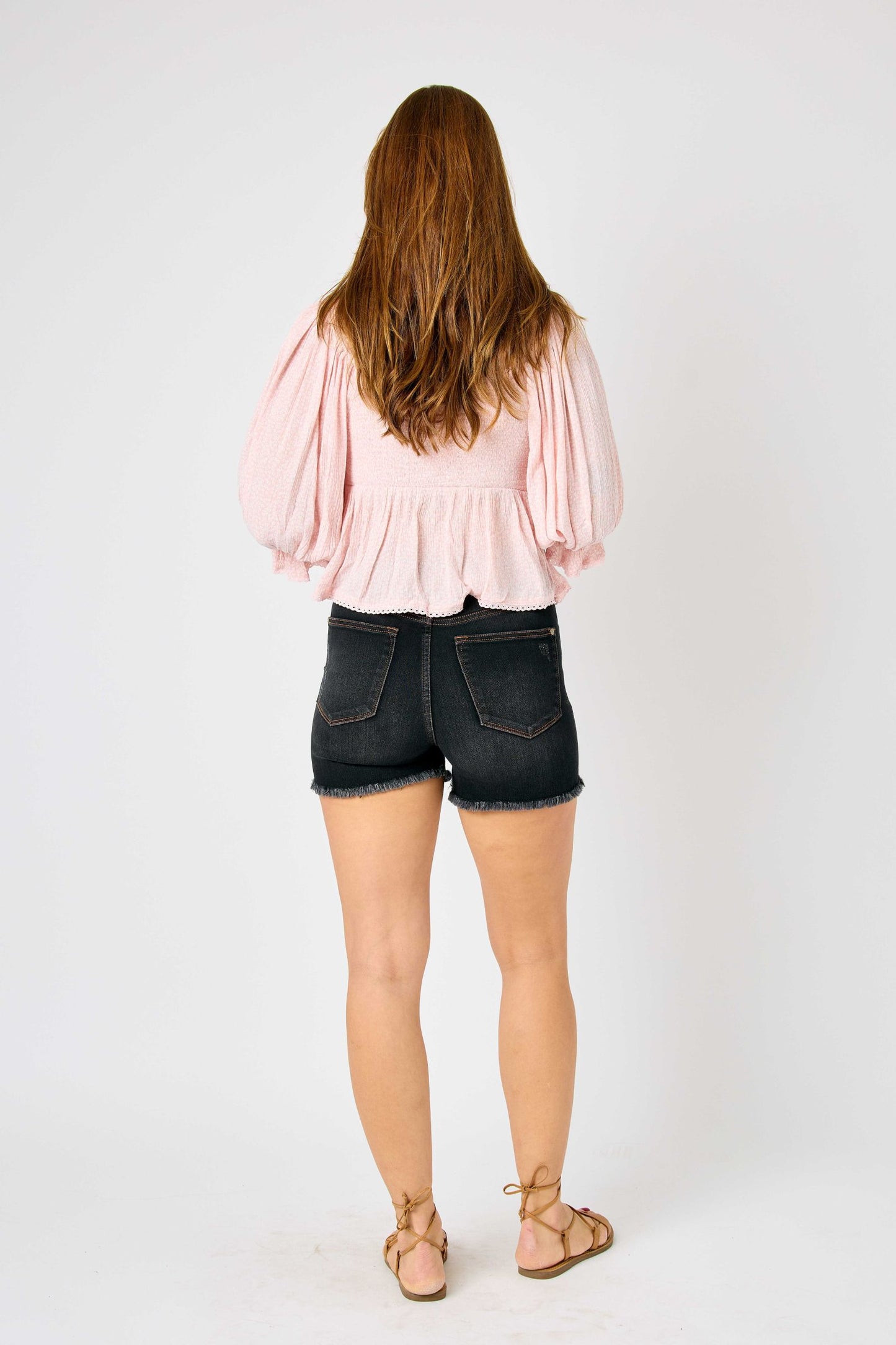Ember High Rise Control Top Fray Hem Shorts C&M ~ Online Exclusive