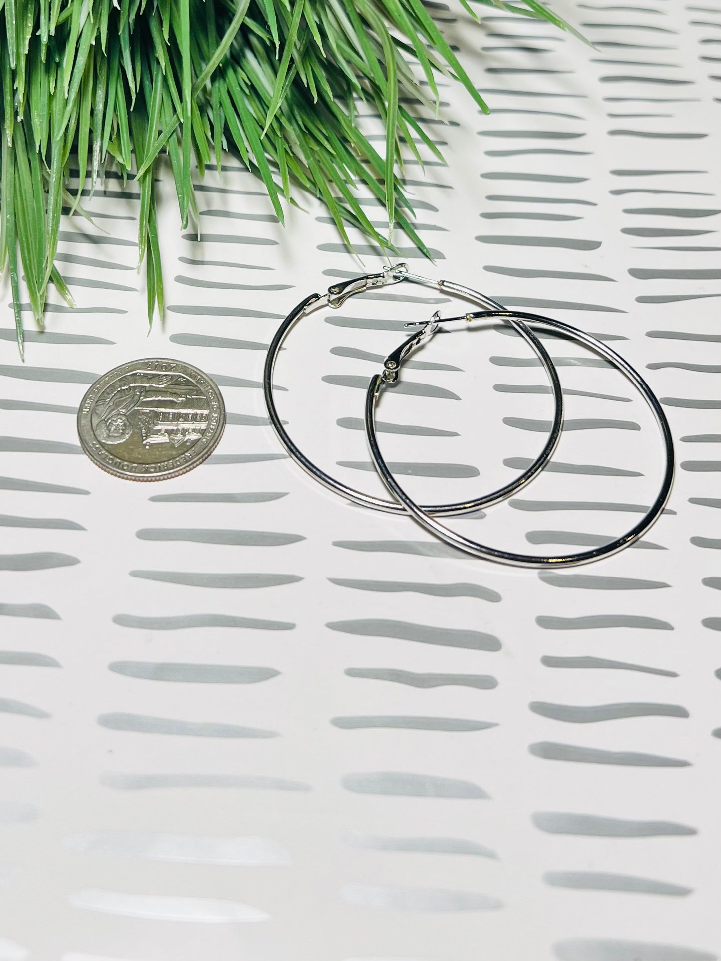 Silver Vacation Hoops