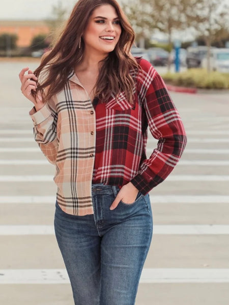 Shades Of Fall Plaid Button Up