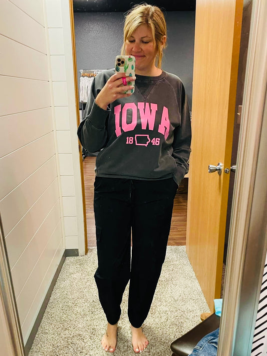 Charcoal Iowa Pocket Sweatshirt
