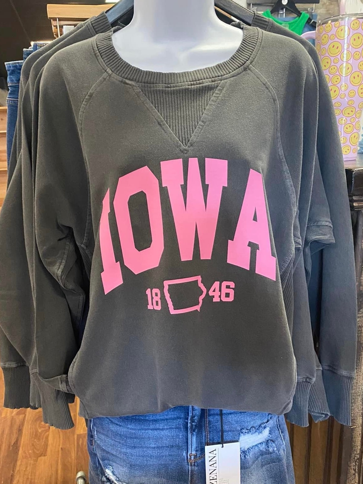 Charcoal Iowa Pocket Sweatshirt