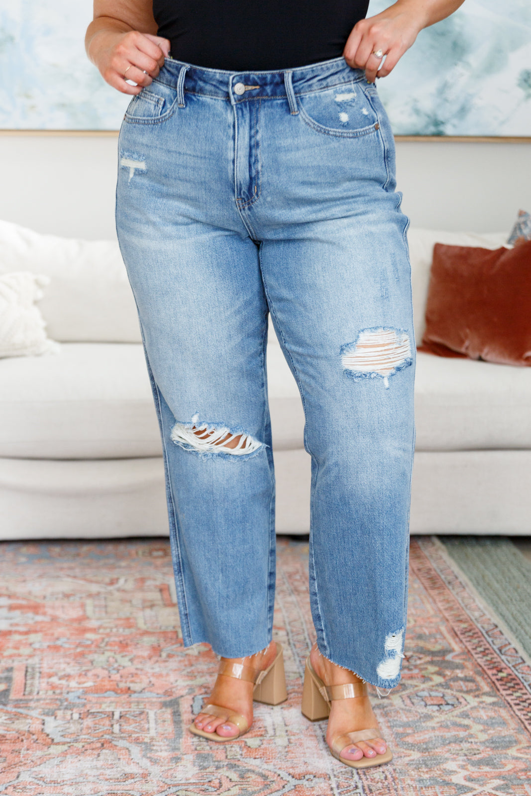 Nora High Rise Rigid Magic Destroy Slim Straight Jeans ~ Online Exclusive