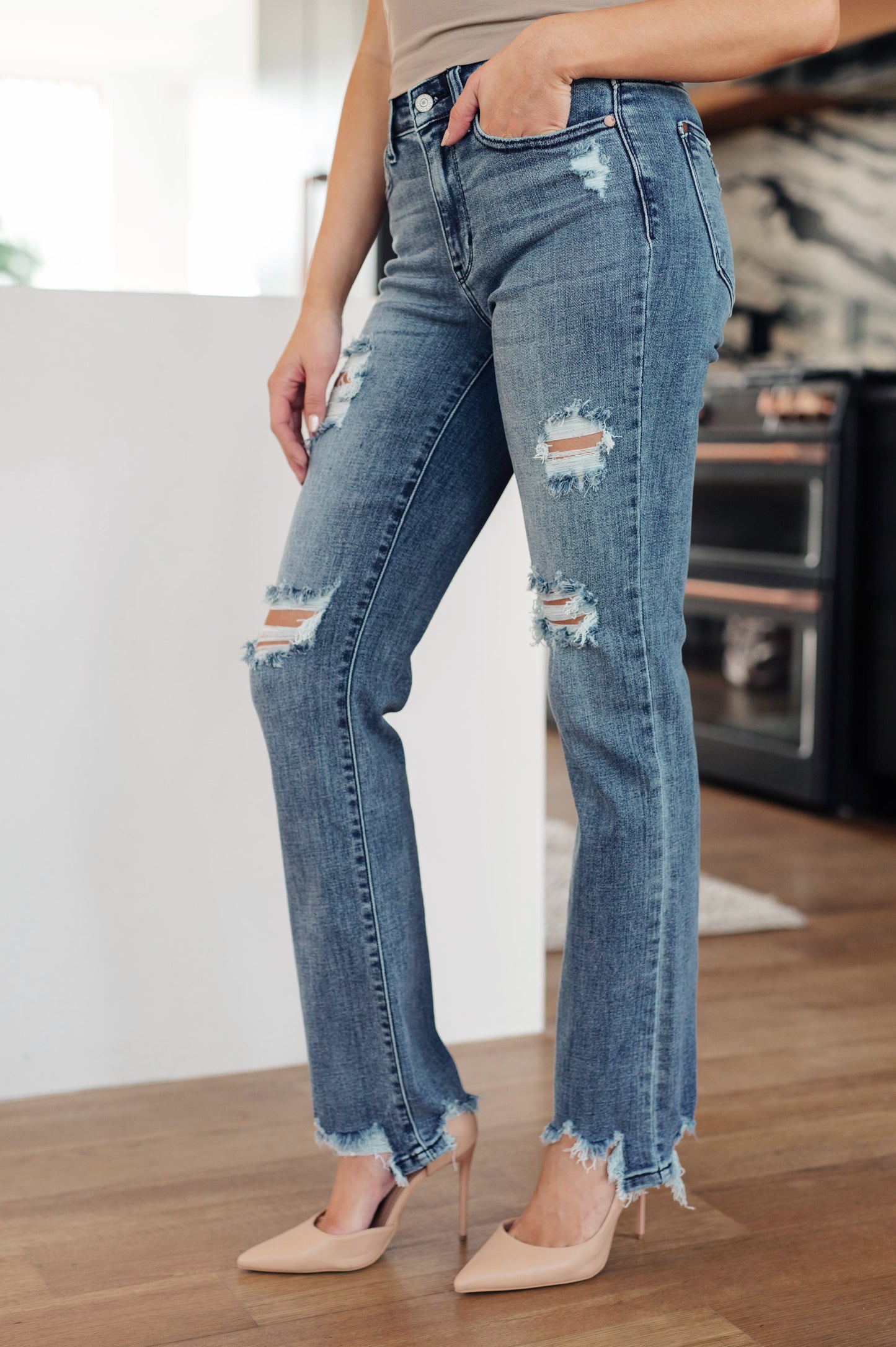 O'Hara Destroyed Straight Jeans ~ Online Exclusive