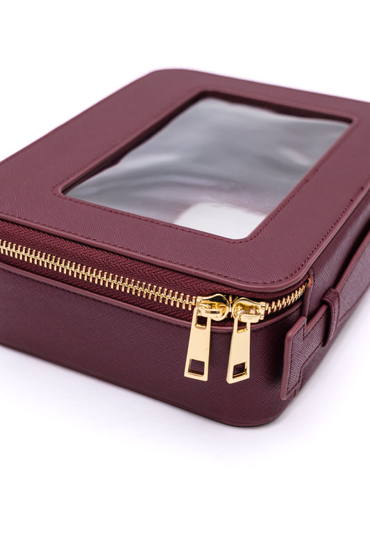 PU Leather Travel Cosmetic Case in Wine ~ Online Exclusive