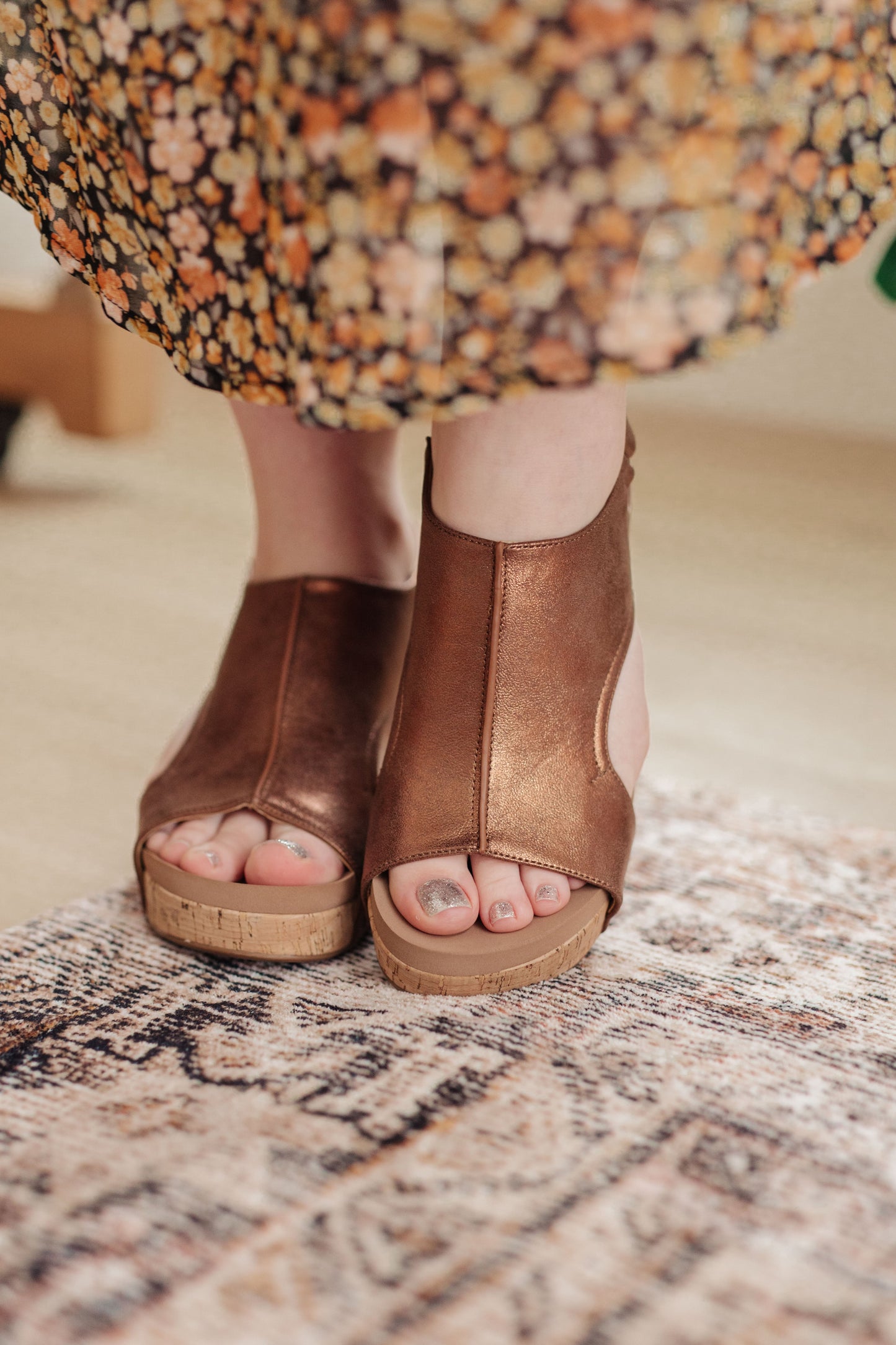 Walk This Way Wedge Sandals in Antique Bronze ~ Online Exclusive