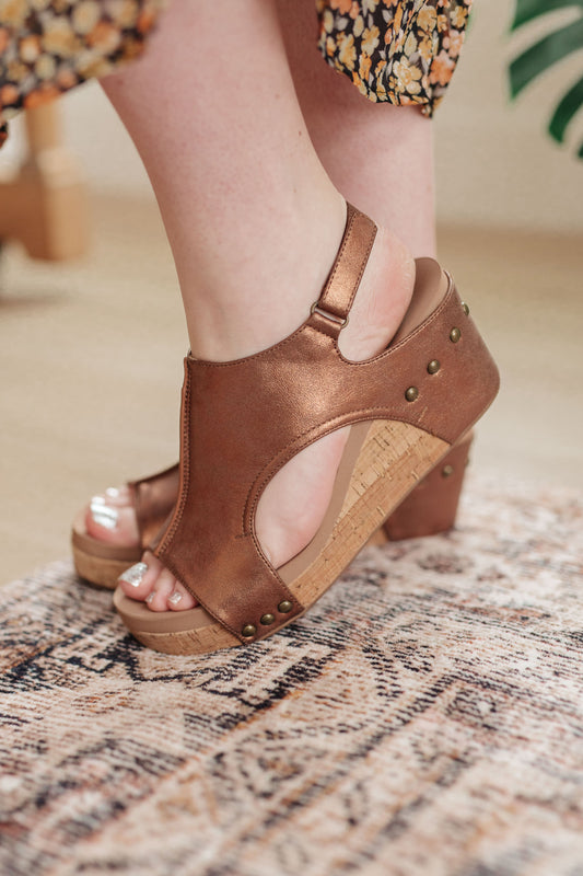 Walk This Way Wedge Sandals in Antique Bronze ~ Online Exclusive