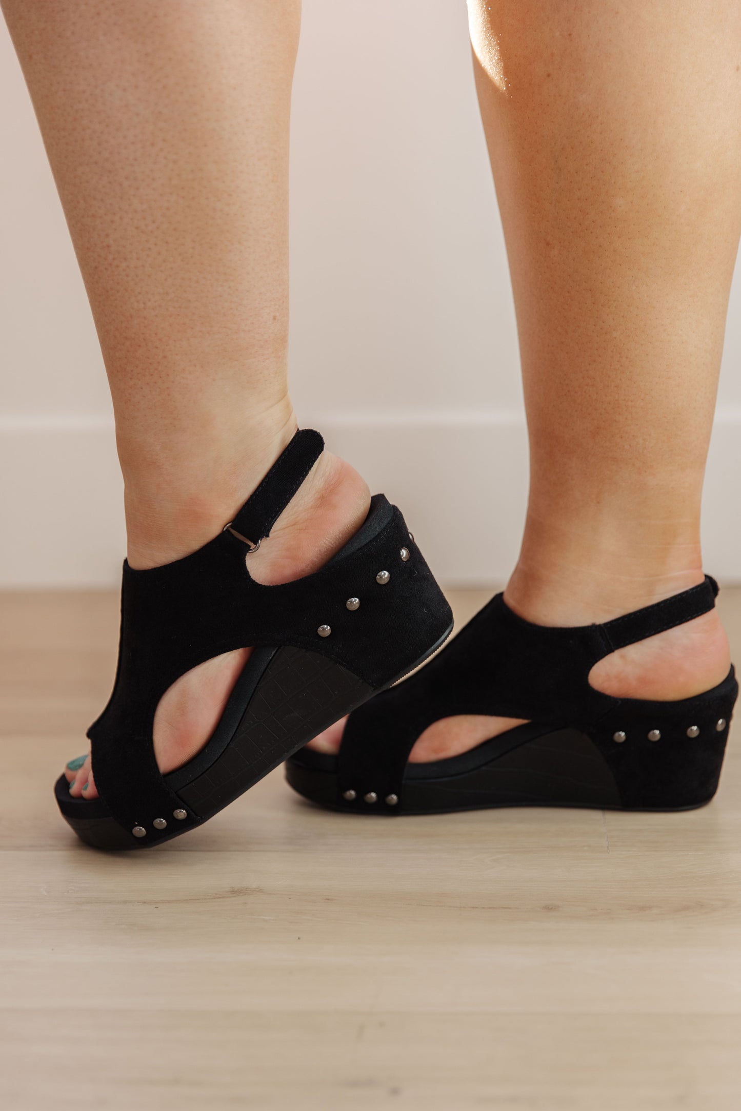 Walk This Way Wedge Sandals in Black Suede ~ Online Exclusive